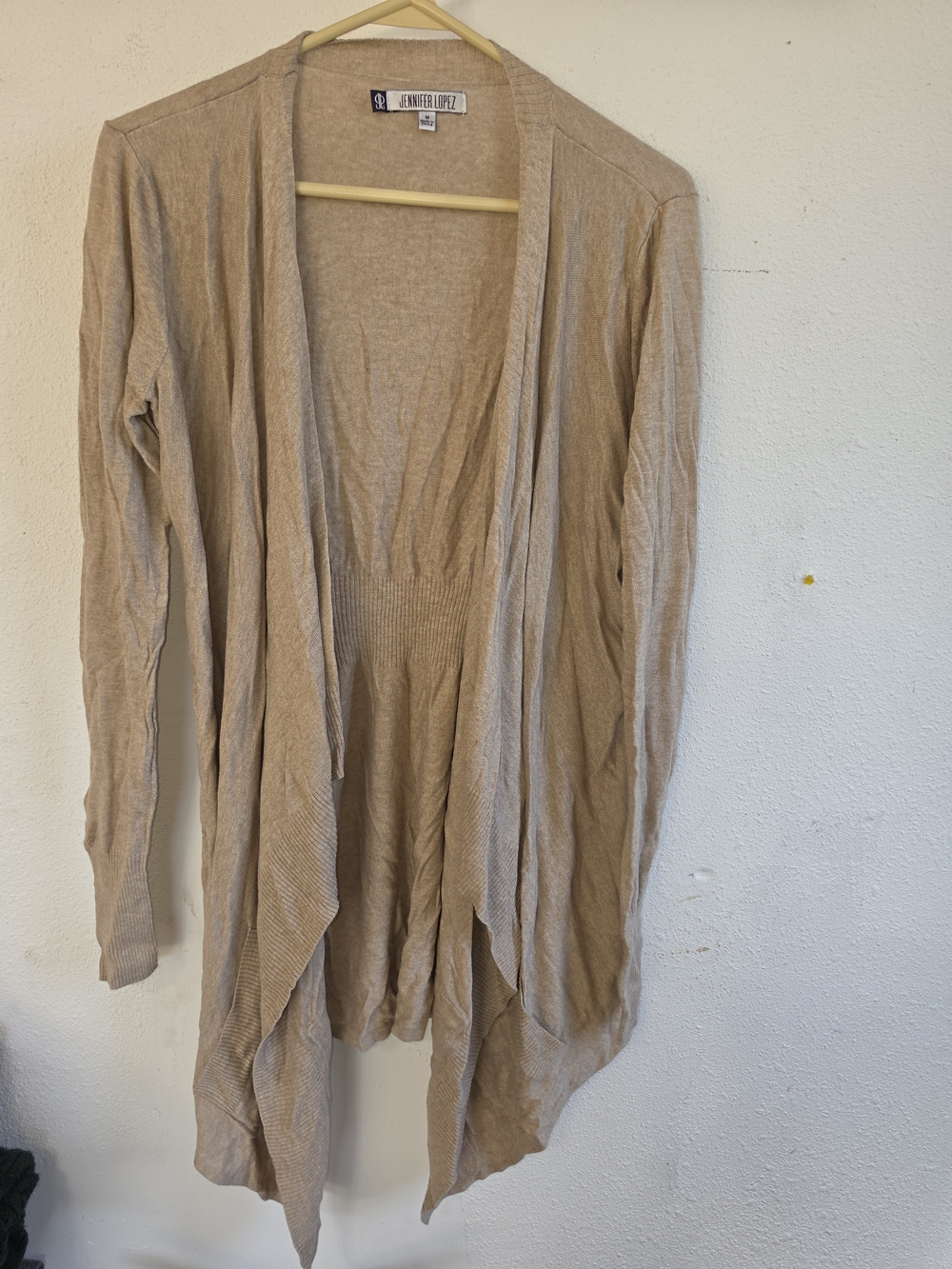 Jennifer Lopez Women's Lightweight Draped Cardigan - Beige
